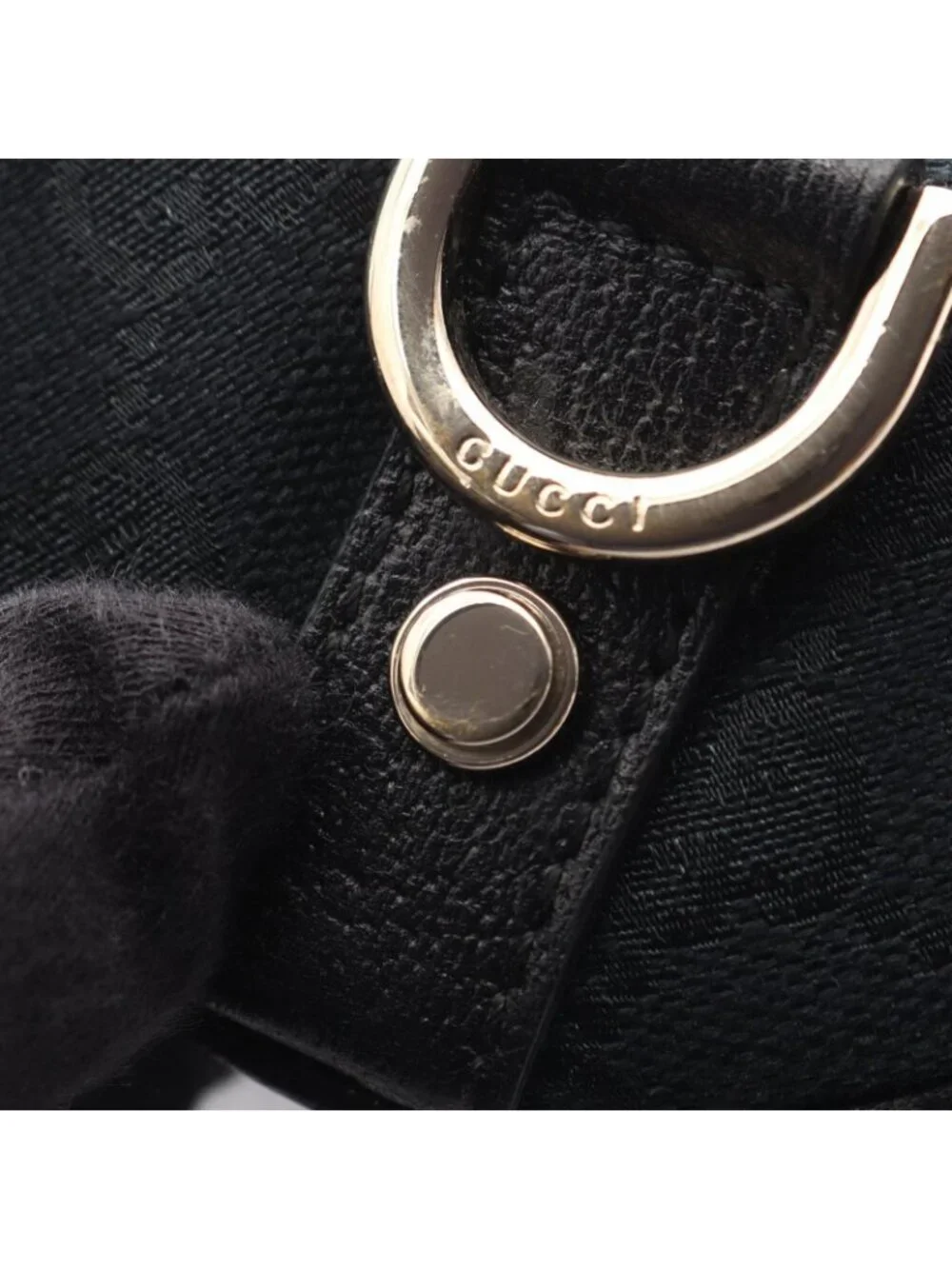 Gucci Shoulder Bag Abbey GG Canvas Black